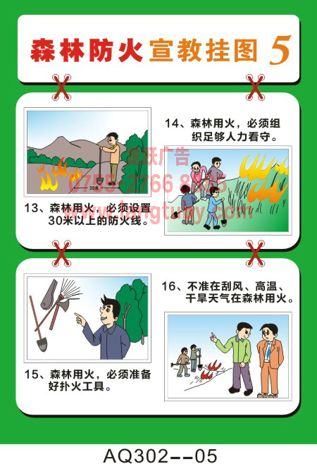 a森林防火常识宣传挂图 消防挂图