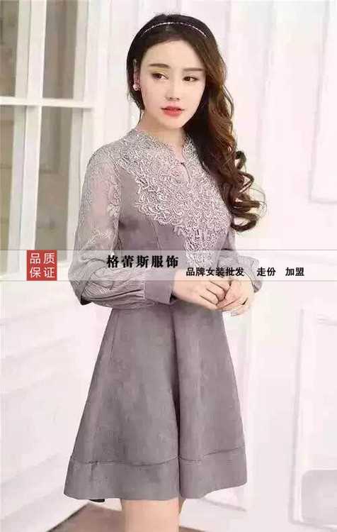 专柜正品法兰妃女装品牌厂家直销库存时尚连衣裙便宜批