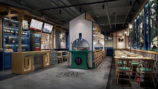 60平米小吃店店面装修设计效果